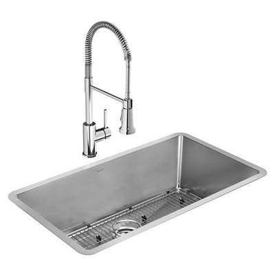 Elkay Reserve Selection Crosstown 32.5" x 18" x 10" Undermount Single Bowl Sink Kit with Faucet - 16 Gauge in Stainless Steel