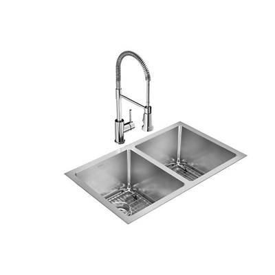 Elkay Reserve Selection Crosstown 16 Gauge Stainless Steel 30.75" x 18.5" x 10" 50/50 Undermount Double Bowl Sink with Faucet