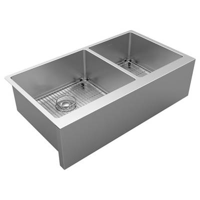 Elkay Reserve Selection Crosstown 35-7/8" x 20-14" x 9" - Undermount - Large Apron Front - Double Bowl Farmhouse Kitchen Sink