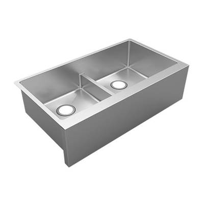 Elkay Reserve Selection Crosstown 35-7/8" x 20-14" x 9" - Undermount - Large Apron Front - Equal Double Bowl Farmhouse Kitchen Sink