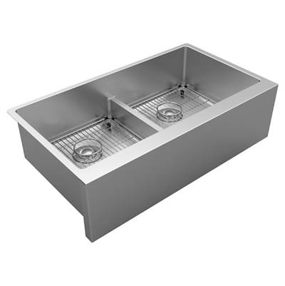Elkay Reserve Selection Crosstown 35-7/8" x 20-14" x 9" - Undermount - Large Apron Front - Equal Double Bowl Farmhouse Kitchen Sink