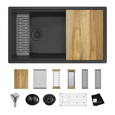 Elkay Reserve Selection Quartz Luxe 33" x 19" x 9" - Single Bowl - Undermount Sink in Caviar