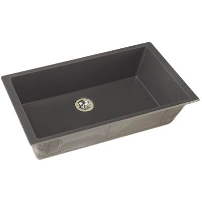 Elkay Reserve Selection Quartz Luxe Undermount Kitchen Sink - 35-7/8'' x 19'' x 9'' - Single Bowl with Perfect Drain in Charcoal