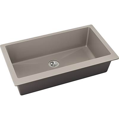 Elkay Reserve Selection Quartz Luxe Undermount Kitchen Sink - 35-7/8'' x 19'' x 9'' - Single Bowl with Perfect Drain in Silvermist