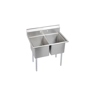 Elkay Dependabilt Two-Compartment Sink - 43" x 24" - 18x18 Bowl - 12 Deep in No 4 Finish