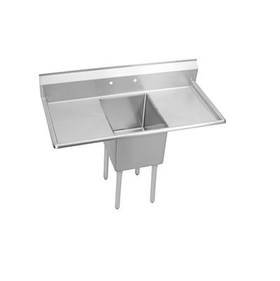 Elkay Dependabilt® One-Compartment Kitchen Sink - 72" x 29-13/16" - 24"L/R Drainboards in No 4 Finish