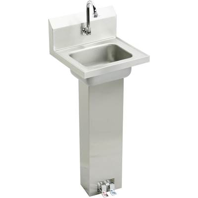 Elkay Hand Wash Sink with Pedestal in Buffed Satin