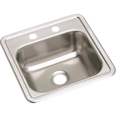 Elkay Dayton Bar Sink - 15" x 15" x 5.1875" - 23 Gauge Stainless Steel - Drop-in Single Bowl in Satin