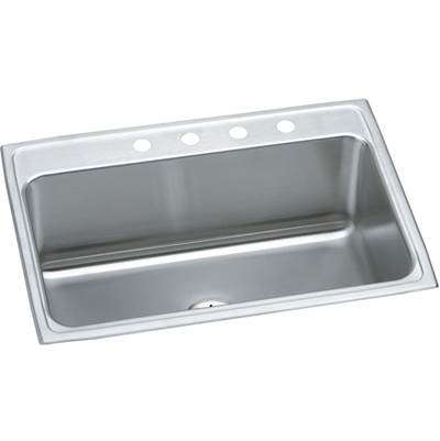 Elkay Lustertone Classic Drop-In Kitchen Sink - 31" x 22" x 10-1/8" - Single Bowl - Perfect Drain in Lustrous Satin
