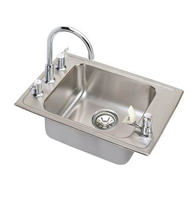 Elkay Lustertone® Classic Drop In Laundry And Utility Sink - 25'' x 17'' x 5-1/2'' - 4-Hole Single Bowl - ADA in Lustrous Satin