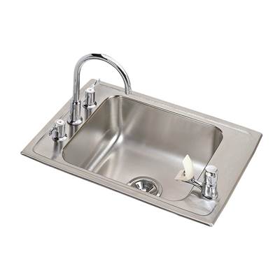 Elkay Lustertone® Classic Drop In Laundry And Utility Sink - 25'' x 17'' x 7-5/8'' - 4-Hole Single Bowl in Lustrous Satin