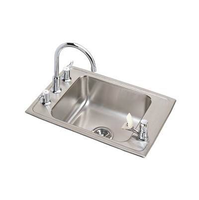 Elkay Lustertone® Classic Drop In Laundry And Utility Sink - 31'' x 19-1/2'' x 7-5/8'' - 4-Hole Single Bowl in Lustrous Satin