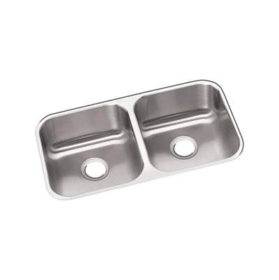 Elkay Dayton 18 Gauge Stainless Steel 31.75" x 18.25" x 8" Double Bowl Undermount Kitchen Sink in Radiant Satin