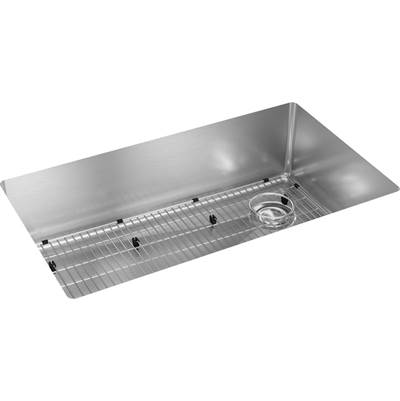 Elkay Crosstown 31.5" x 18.5" x 9" Undermount Kitchen Sink Kit in Polished Satin