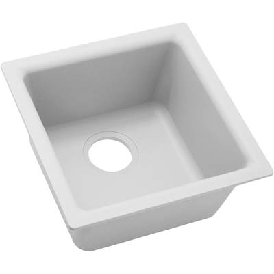 Elkay Quartz Classic Bar Sink - 15-3/4'' x 15-3/4'' x 7-11/16'' - Single Bowl - Dual Mount in White