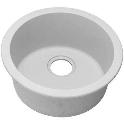 Elkay Quartz Classic Bar Sink - 18-1/8'' x 18-1/8'' x 7-1/2'' - Single Bowl - Dual Mount in White