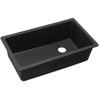 Elkay Quartz Classic Kitchen Sink - 33" x 18-3/4" x 9-1/2" - Undermount Single Bowl in Black