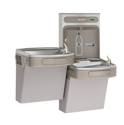 Elkay ezH2O® Bottle Filling Station - Versatile Bi-Level ADA Cooler - Non-Filtered Refrigerated in Light Gray Granite