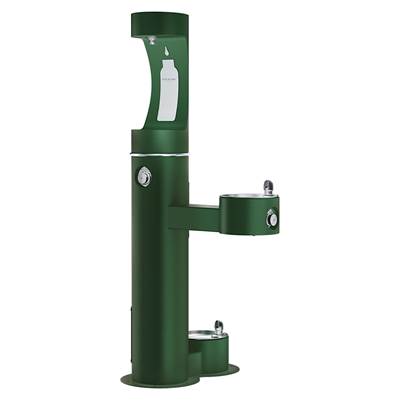 Elkay ezH2O® Upper Bottle Filling Station with Pet Station - Bi-level Pedestal - Non-filtered Non-refrigerated in Evergreen