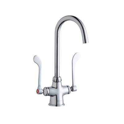Elkay Gooseneck Concealed Deck Laminar Flow Kitchen Faucet - 5" Spout - 6" Wrist Blade Handle in Chrome