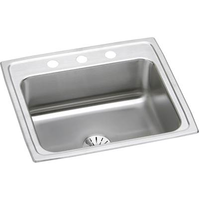 Elkay Lustertone Classic Single Bowl Drop-in Kitchen Sink Kit with Perfect Drain - 22" x 19.5" x 7.625" in Lustrous Satin