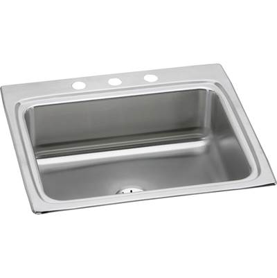 Elkay Lustertone Classic Single Bowl Drop-in Kitchen Sink Kit with Perfect Drain - 25" x 22" x 8.125" in Lustrous Satin