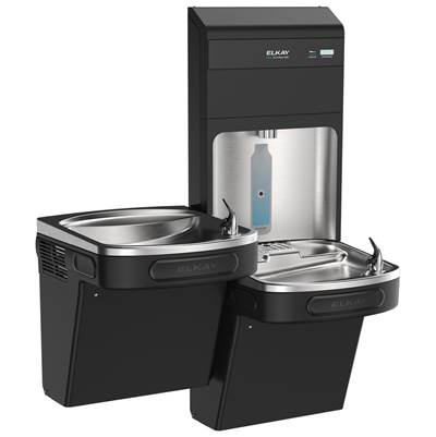 Elkay Pro Filtration Bi-Level ADA Cooler - Refrigerated, PFAS + Lead Reduction in Black Stainless
