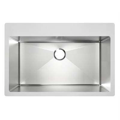 Elkay Drop-In Single Bowl Sink - 33'' x 22'' x 9'' - 3-Hole - 18 Gauge in Radiant Satin
