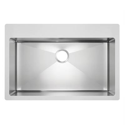 Elkay Drop-In Single Bowl Sink - 33'' x 22'' x 5 1/2'' - 1-Hole ADA - 18 Gauge in Radiant Satin