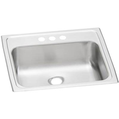 Elkay Celebrity Bathroom Sink - 19" x 17" x 6.125" - Drop-in Single Bowl in Brushed Satin