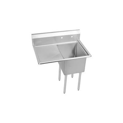Elkay Dependabilt 1 Compartment Sink - 39'' x 24'' - 18'' x 18'' Bowl in No. 4 Finish