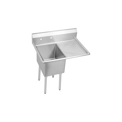 Elkay Dependabilt® One-Compartment Kitchen Sink - 39" x 24" - 18"R Drainboard in No 4 Finish