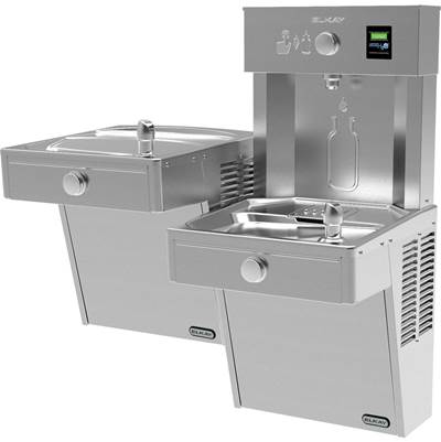 Elkay ezH2O® Vandal-Resistant Bottle Filling Station and Single Non-Filtered Cooler in Stainless Steel