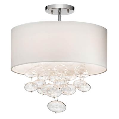 Elan Piatt 3 Light Semi Flush in Chrome