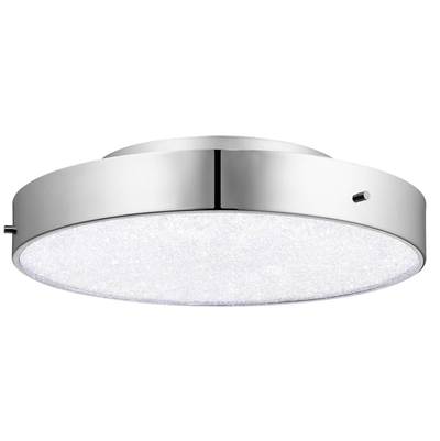 Elan Crystal Moon LED Flush Mount Light in Chrome