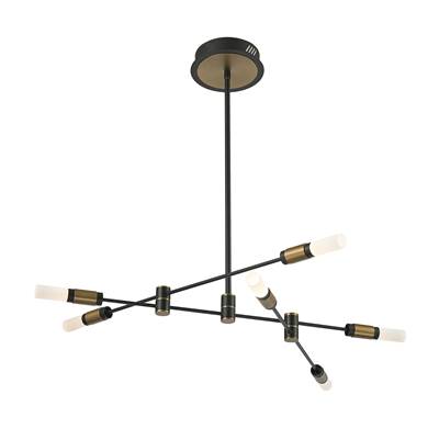 Eurofase Albany 6-Light Chandelier - 32'' in Brass Black Mix