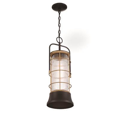 Eurofase Rivamar Outdoor Pendant - 23'' - Clear Glass in Gold Black Mix