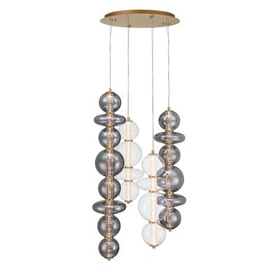 Eurofase Atomo Down Chandelier - 4-Light - 50'' in Gold