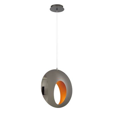 Eurofase Arlington Pendant - 14'' in Chrome Black with Gold Steel