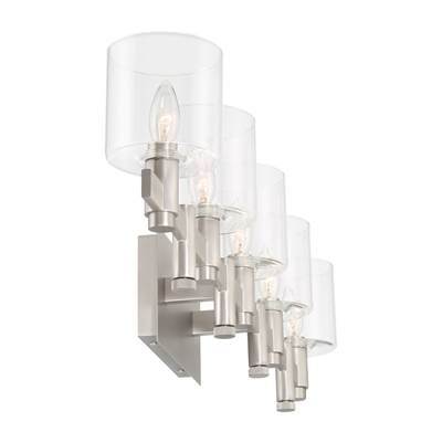 Eurofase Decato Vanity Wall Sconce - 5-Light - 38'' in Satin Nickel