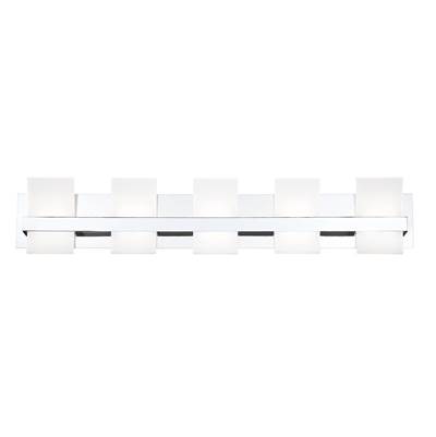 Eurofase Cambridge 5-Light Vanity Light - 36" - White Acrylic in Chrome
