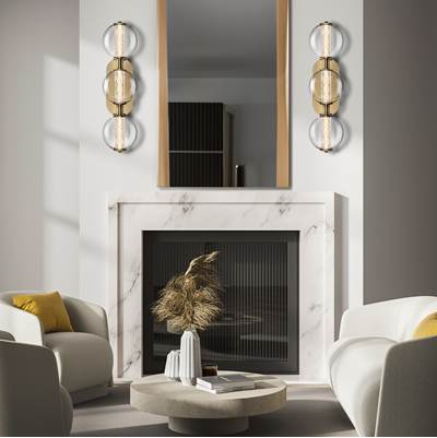 Eurofase Atomo Vanity Wall Sconce - 3-Light - 25'' in Gold