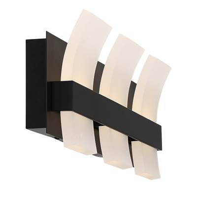 Eurofase Cambridge 3-Light Vanity - 21" - White Acrylic in Matte Black