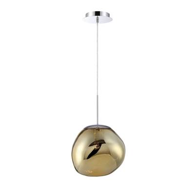 Eurofase Bankwell Pendant - 13'' - Amber Glass in Chrome