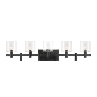 Eurofase Decato Vanity Wall Sconce - 5-Light - 38'' in Matte Black