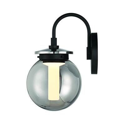 Eurofase Caswell Outdoor Pendant - 14'' - Smoked Glass in Powder Coat Black