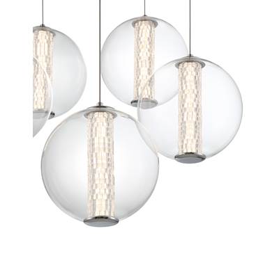 Eurofase Atomo 5-Light Chandelier - 26" - Clear Glass in Chrome