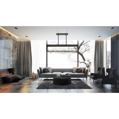 Eurofase Aerie 8-Light Chandelier - 42" Dia in Silver Black Mix