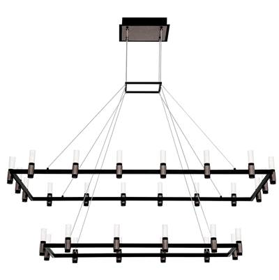Eurofase Altamont 30-Light Chandelier - 52'' in Satin Nickel Black Mix