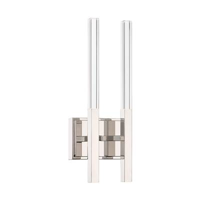 Eurofase Benicio 2-Light Vanity - 18" Clear Glass in Polished Nickel
